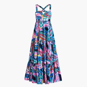 J. Crew Sz 0 Kaleidoscope Apron Maxi Dress